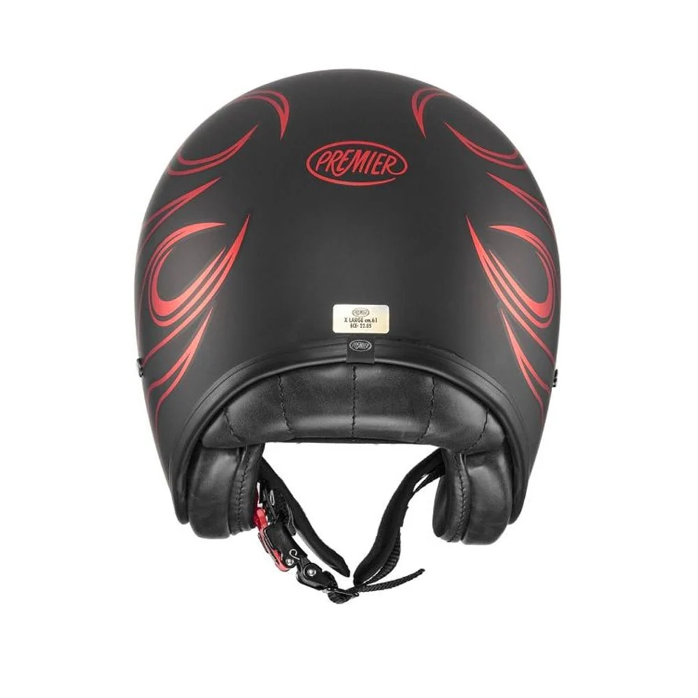 PREMIER RETRO FR CROMADO ROJO BM CASCO JET MOTO Red