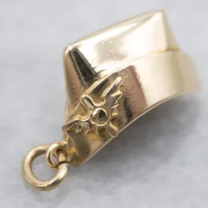 Vintage Verguld USA Military Garrison Cap Charm Pendant voor verbeterde motorventilatie