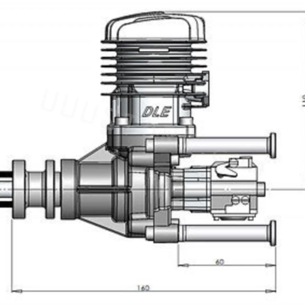 Vervangingspomp Nieuw DLE Gasoline Engine DLE35RA Rear Exhaust 35CC RC Plane Fixed Wing Modle