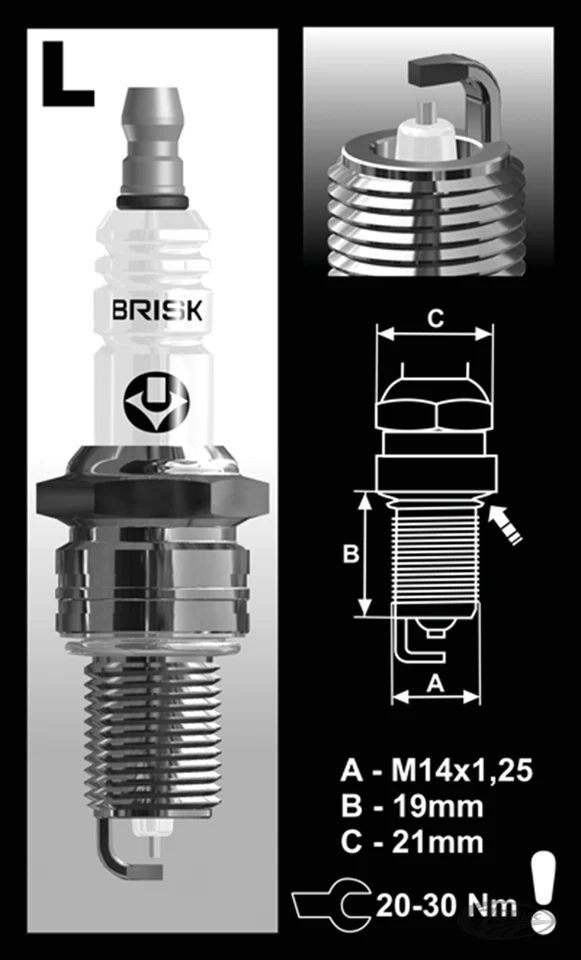 4Pck Brisk LR17YS Spark plug Harley-Davidson