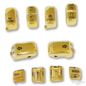 10 PC Switch Cap Set Audio & Cruise Goud Harley-Davidson