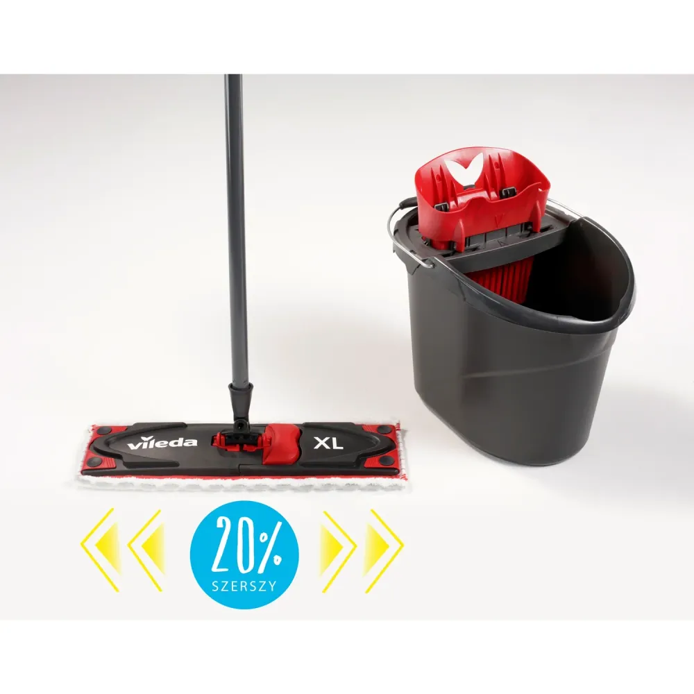 Vileda UltraMax XL TURBO - Complete set - Vlakke microvezelmop + emmer met pers