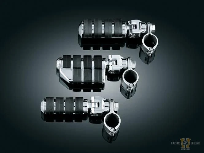 Large ISO- Pegs Rider Foot Pegs Clevis & Magnum Direct Clamps Chrome Harley-Davidson
