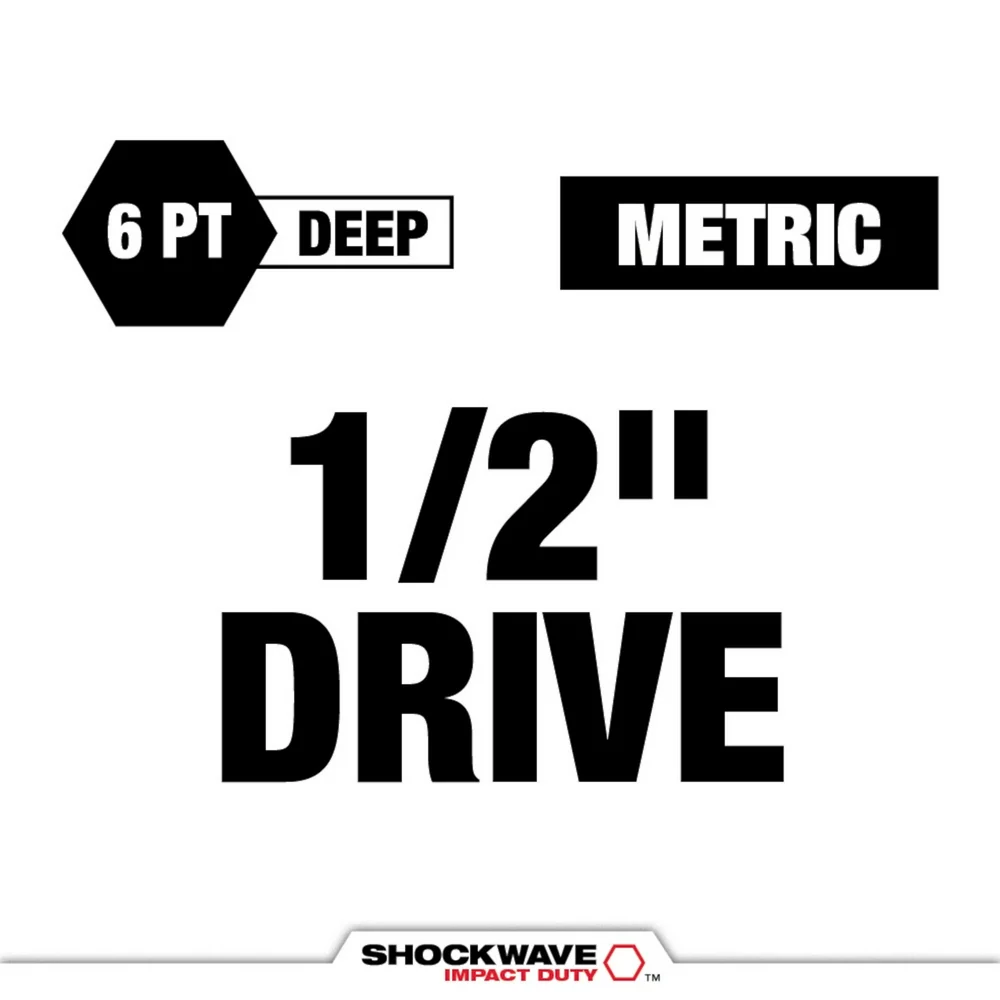 MILWAUKEE SHOCKWAVE IMPACT DUTY 1/2 Drive 17MM Metric Lug Nut Wheel Socket