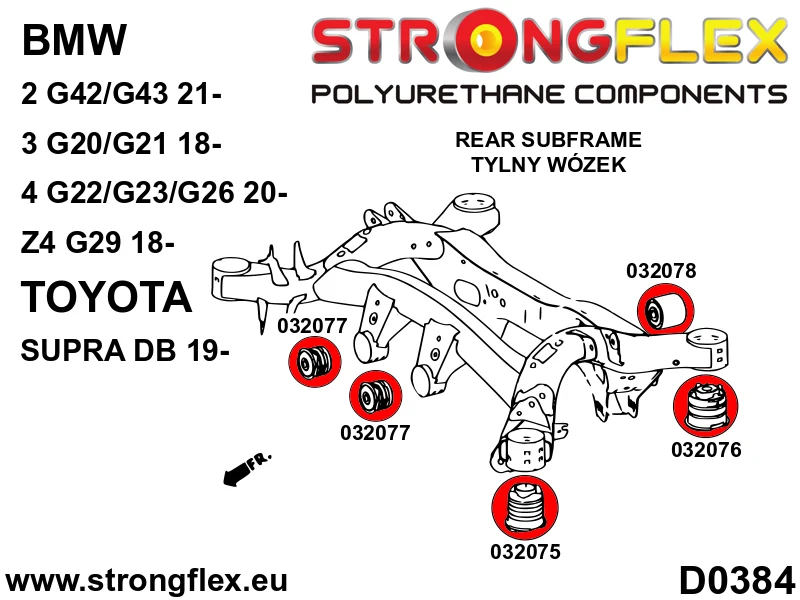 Rear diff mount - rear bush SPORT - Toyota > Supra > V DB|BMW > Z4 > III G29|BMW > Serie 3 > VII G20/G21/G80 > G20/G21 RWD...