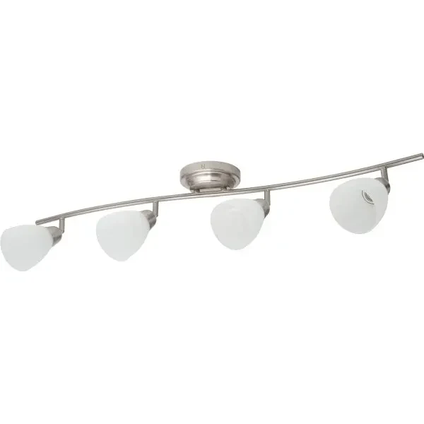 Seasons® 326457 Track Light Fixture, (4) 40 W A15 Incandescent Bulbs, Satijn Nickel, 35.5w X 6d X 9"H
