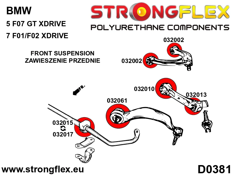 Full suspension polyurethane bush kit - BMW > Serie 5 > VI F10 / F11 / F07 > F07 5 GT xDrive