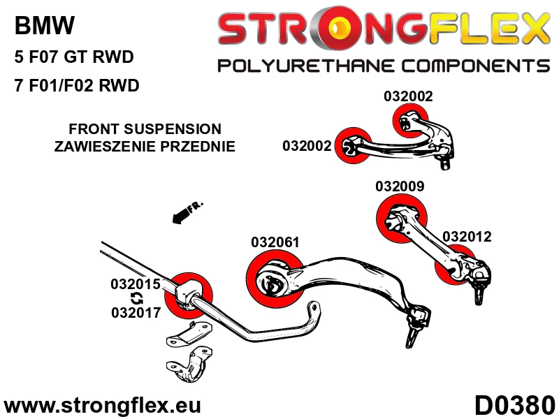 Full suspension polyurethane bush kit - BMW > Serie 5 > VI F10 / F11 / F07 > F07 5 GT RWD