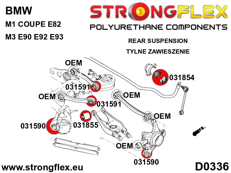 Rear suspension bush kit SPORT - BMW > Serie 1 > I E81 / E82 / E87 / E88 > E82 M1 Coupe|BMW > Serie 3 > V E90 / E91 / E92...