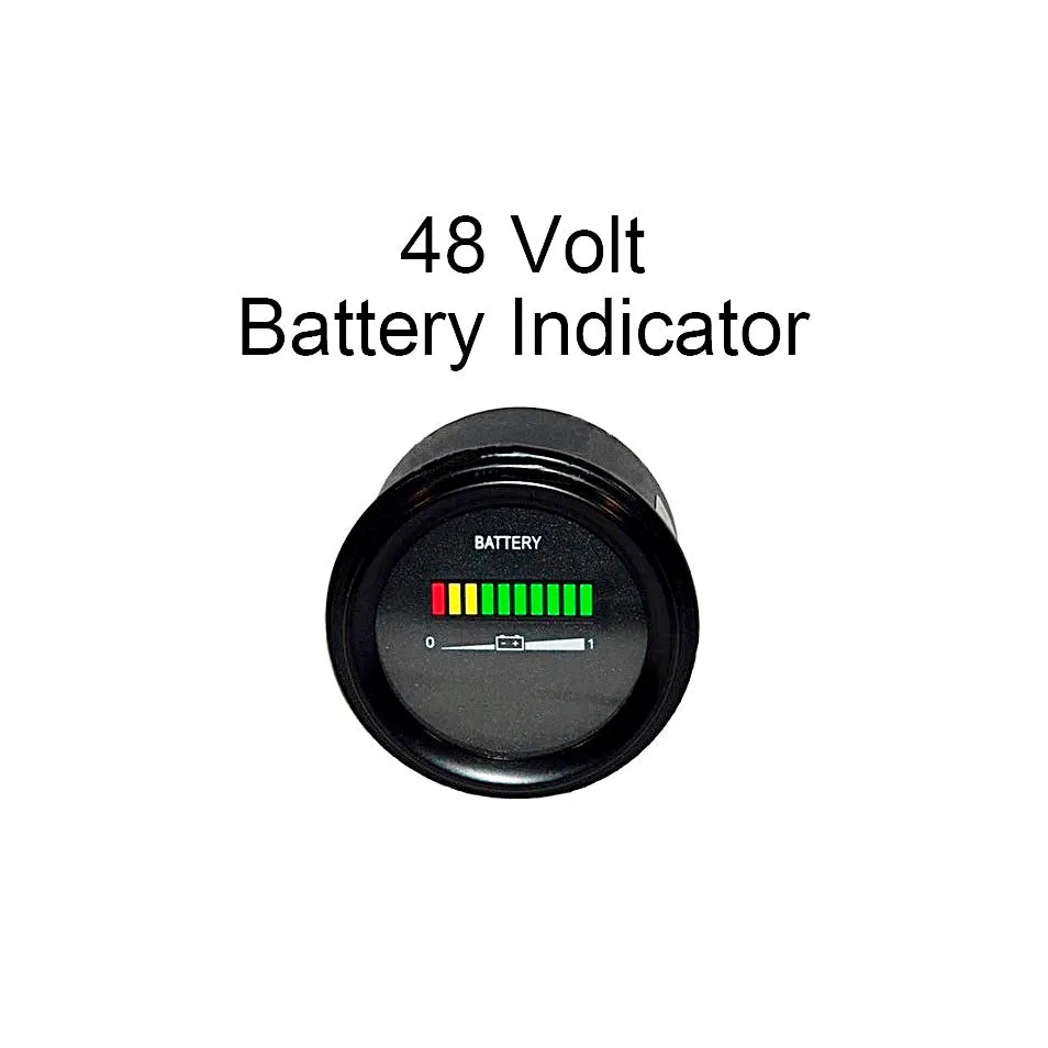 48V / 48 Volt EZGO Club Car Golf Cart Forklift ATV Battery Meter Indicator Round