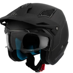 MT District Sv Massief A1 negro mate Casco de moto carretera todoterreno Mate
