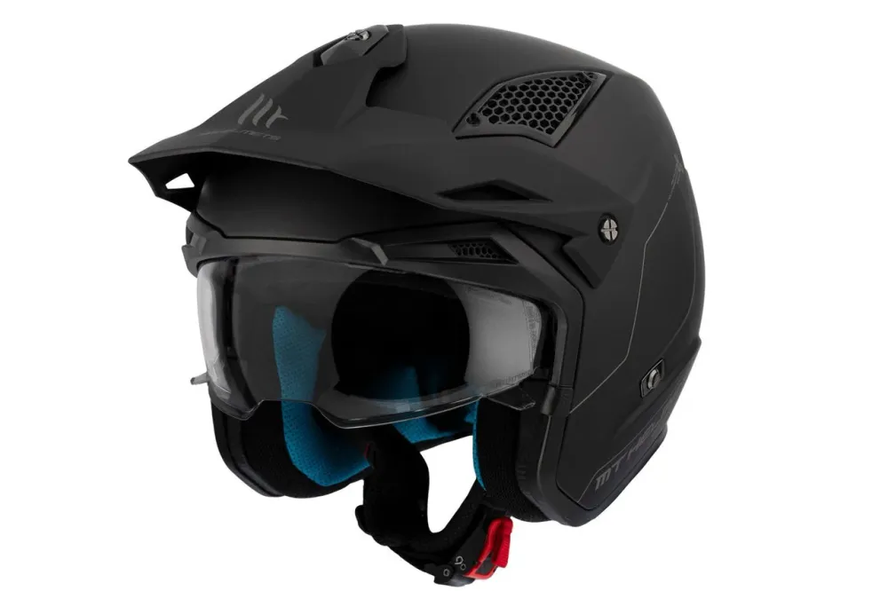 MT District Sv Massief A1 negro mate Casco de moto carretera todoterreno Mate