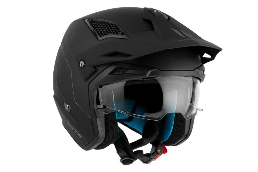 MT District Sv Massief A1 negro mate Casco de moto carretera todoterreno Mate
