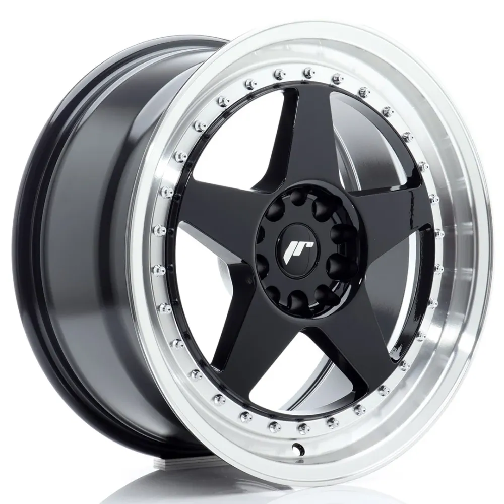 Japan Racing JR-6 18x8.5" 5x114.3/120 ET22, Gloss Ebbenhout, Machined Lip