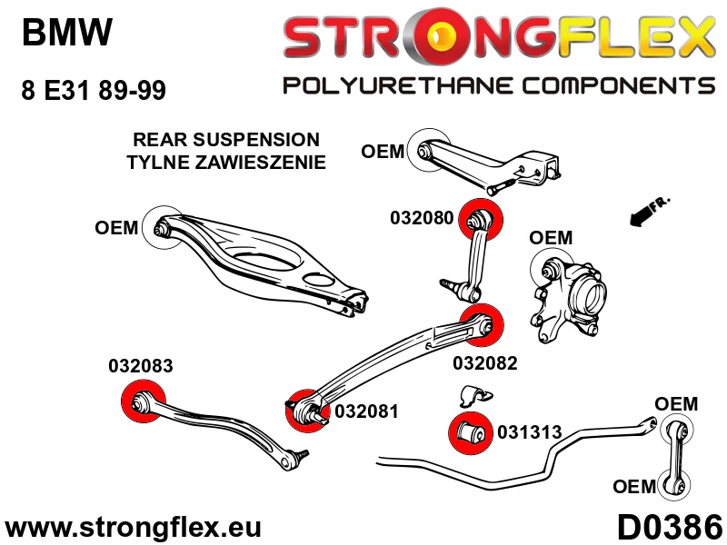 Rear reaction rod bush SPORT - BMW > Serie 8 > I E31