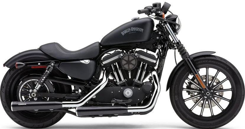 Escapes Para Sportster '14-Up Cobra 3" Slip-On Koolzwart Mufflers Race-Pro Tips