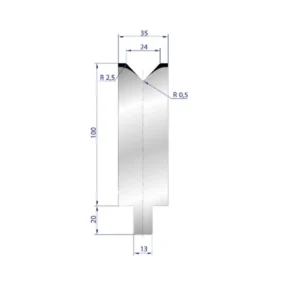 Part No. 3129 @ 550mm 86 Degree Enkel V Die (Segmented)