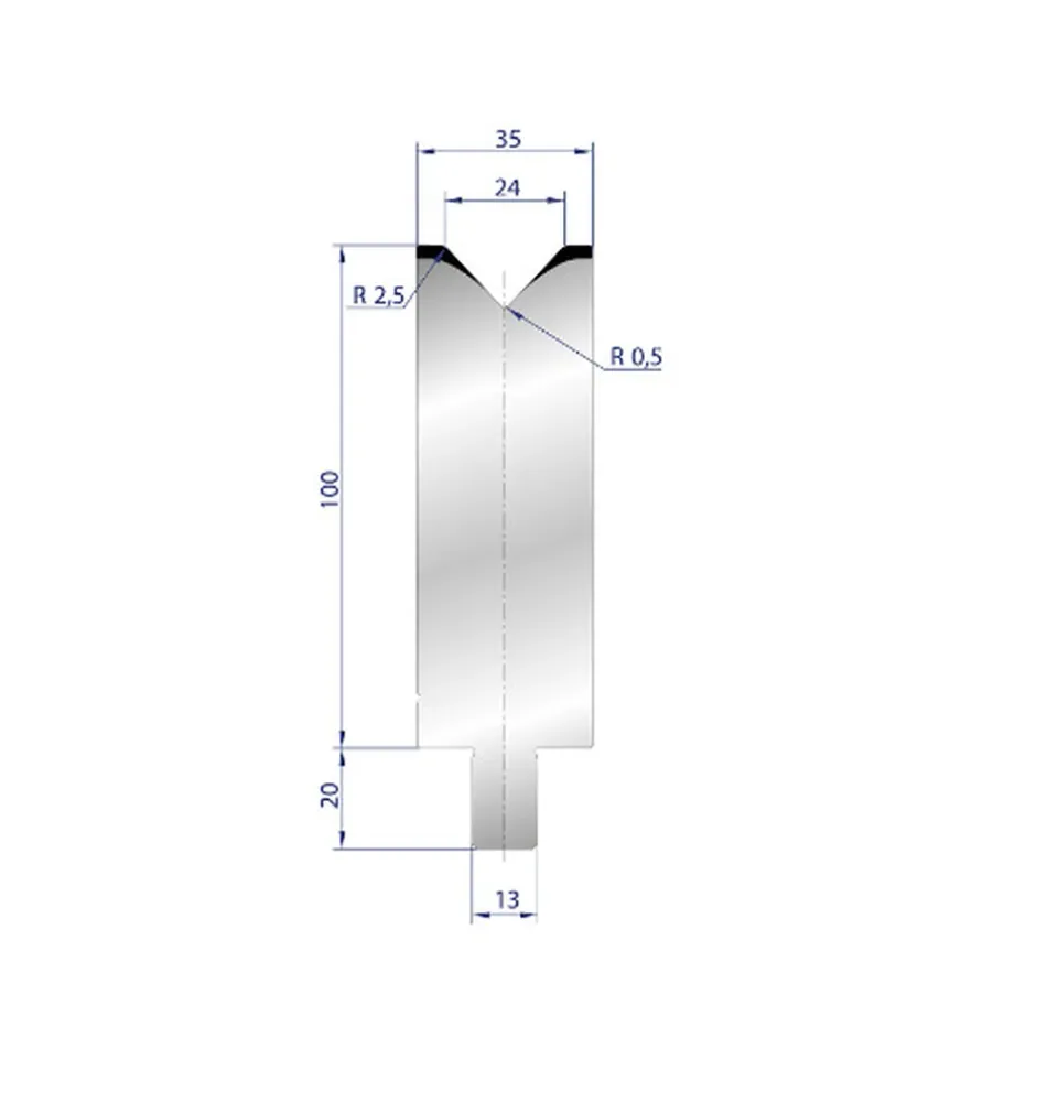Part No. 3129 @ 550mm 86 Degree Enkel V Die (Segmented)