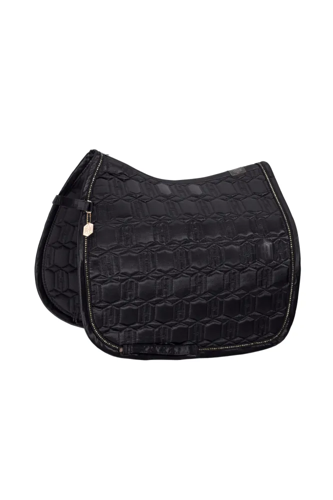 Heritage AW24 Satijn Crystal Dressage Saddle Pad Black P