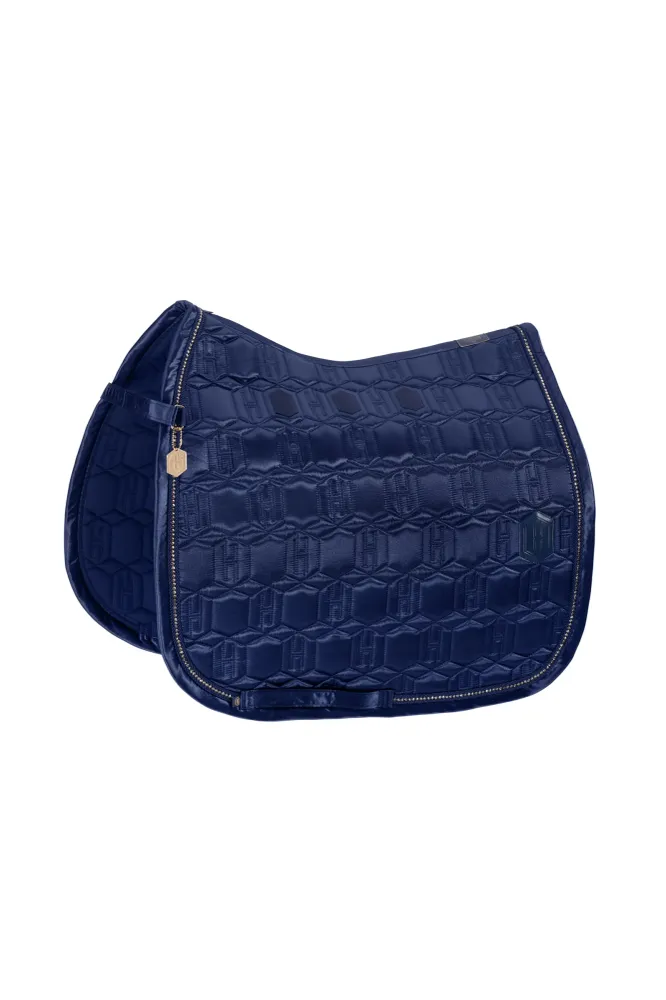 Heritage AW24 Satin Crystal Dressage Saddle Pad True Zeeblauw F