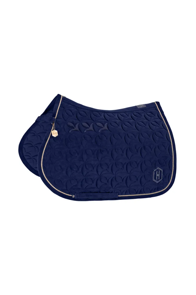 Heritage AW24 Velour Emblem All Purpose Saddle Pad True Blauw F