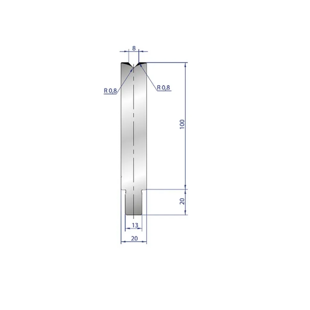 Part No. 3226 @ 550mm 84 Degree Solo V Die (Segmented)