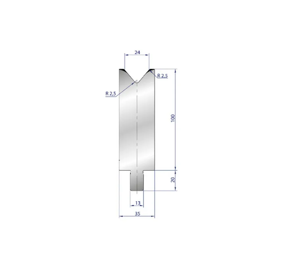 Part No. 3231 @ 550mm 80 Degree Individueel V Die (Segmented)