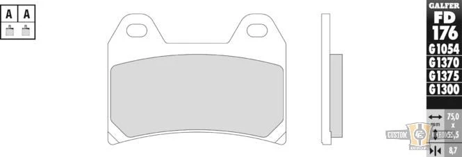 Semi Metaal G1054 Brake Pad Harley-Davidson