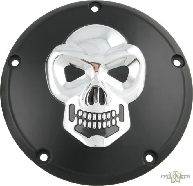 Skull Derby Cover Black Metaalglans Harley-Davidson