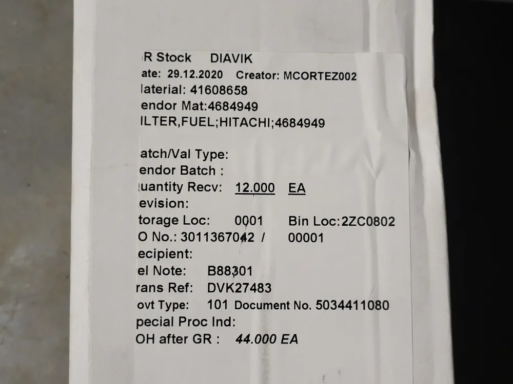 Fuel Filter YA00020075 Gemakkelijk te plaatsen