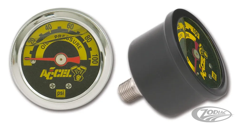 Accel oil pressure gauge 0-60 psi Harley-Davidson voor Versnellingsbakken