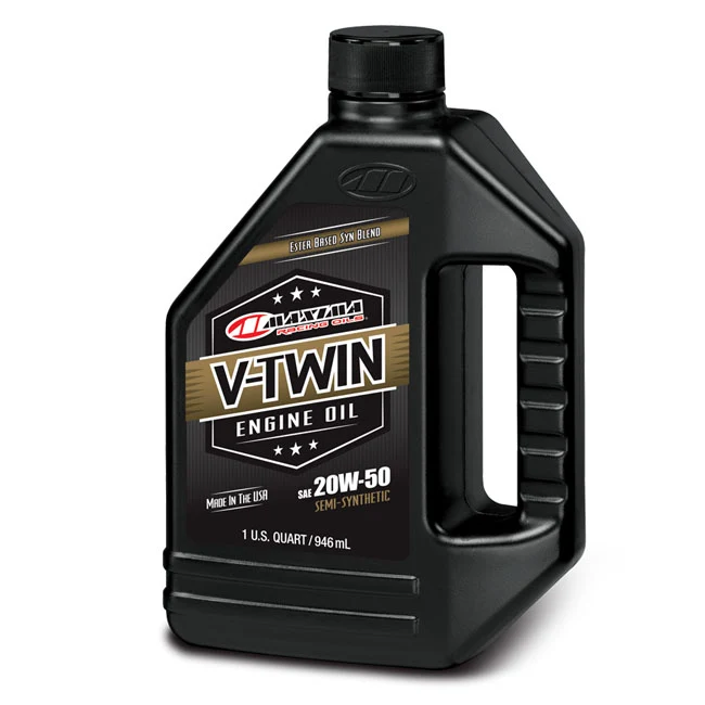 Maxima Racing Oils, Aceite Para Motor V-Twin Semi-Sintetico 20W50 Para Harley Davidson voor Hoge Kilometerstanden