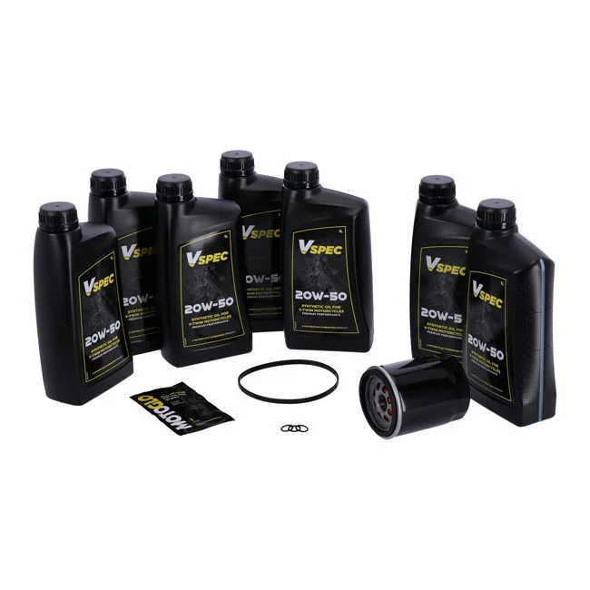 Synthetische Kit Cambio Aceite 'Big Oil'. Totalmente Sintético. Filtro Negro Para Harley Davidson 18-23 Softail