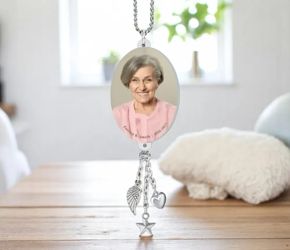 Oval Loving Memory Memorial Car Charm - Directe Pasvorm
