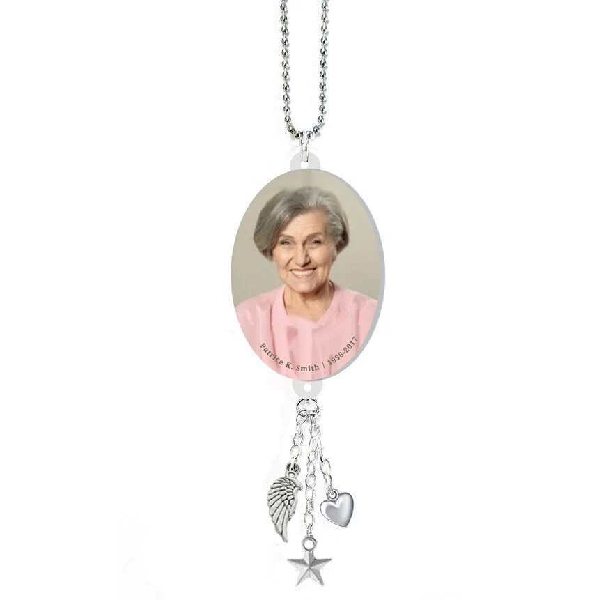 Oval Loving Memory Memorial Car Charm - Directe Pasvorm