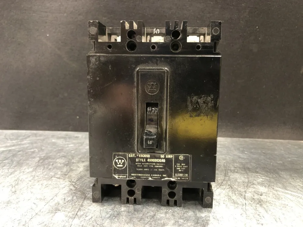 Accu Onderhoud 50 Amp, 3 Pole, 240 Volts Circuit Breaker EB3050