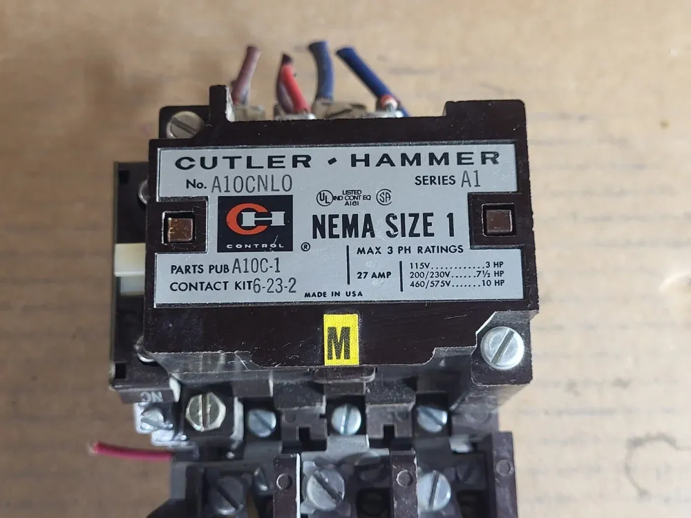 27 Amp, NEMA Size 1 Electric Motor Starter A10CNL0