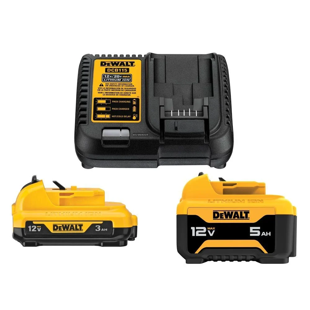 DEWALT 12V MAX* Battery Starter Kit met Polarisatiebeveiliging