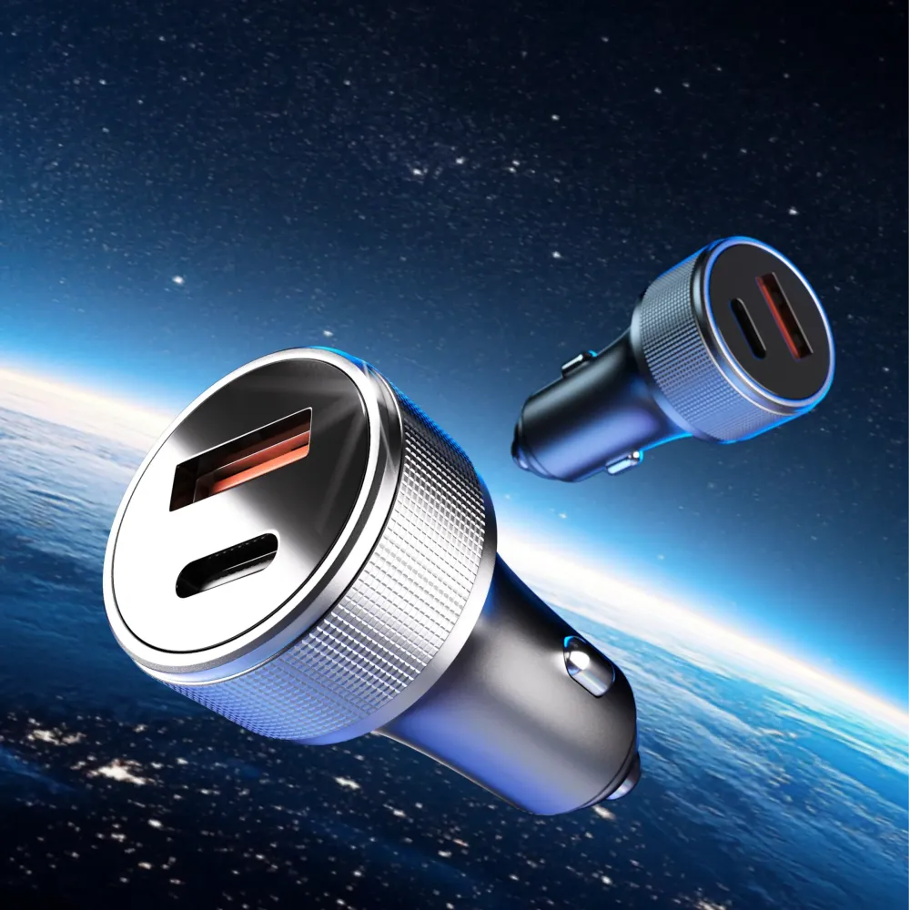 Erayak 54W USB C Car Charger, Car Cigarette Lighter, Dubbel Port Fast Charge Adapter PD & QC3.0