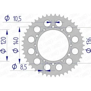 Corona AFAM aluminio 17404 - Paso 520