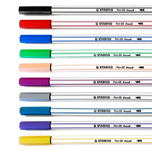 Stabilo - Pen 68 Brush Tip - 10 colores | 250ml | 12 Maanden Werking