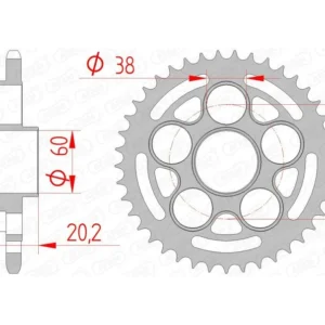 UV-bestendig Corona AFAM acero estándar 50614 - Paso 520
