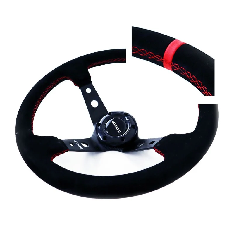 Aluminium sport VOLANTE DESPLAZADO + PIÑ / CONO VOLANTE MOD. TRACK DE PIEL VUELTA BRAZOS NEGROS OCC MOTORSPORT