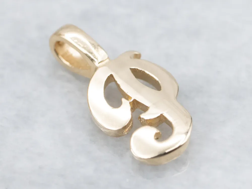 Goud Cursive Letter "P" Initial Pendant voor Garagegebruik