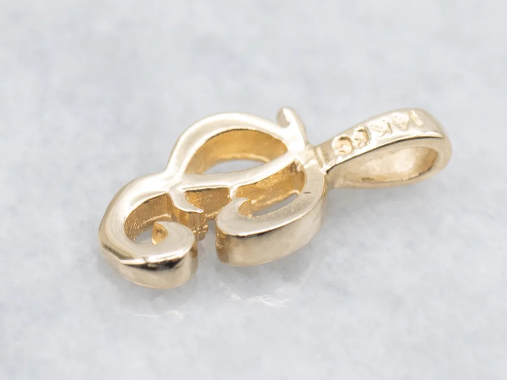 Goud Cursive Letter "P" Initial Pendant voor Garagegebruik