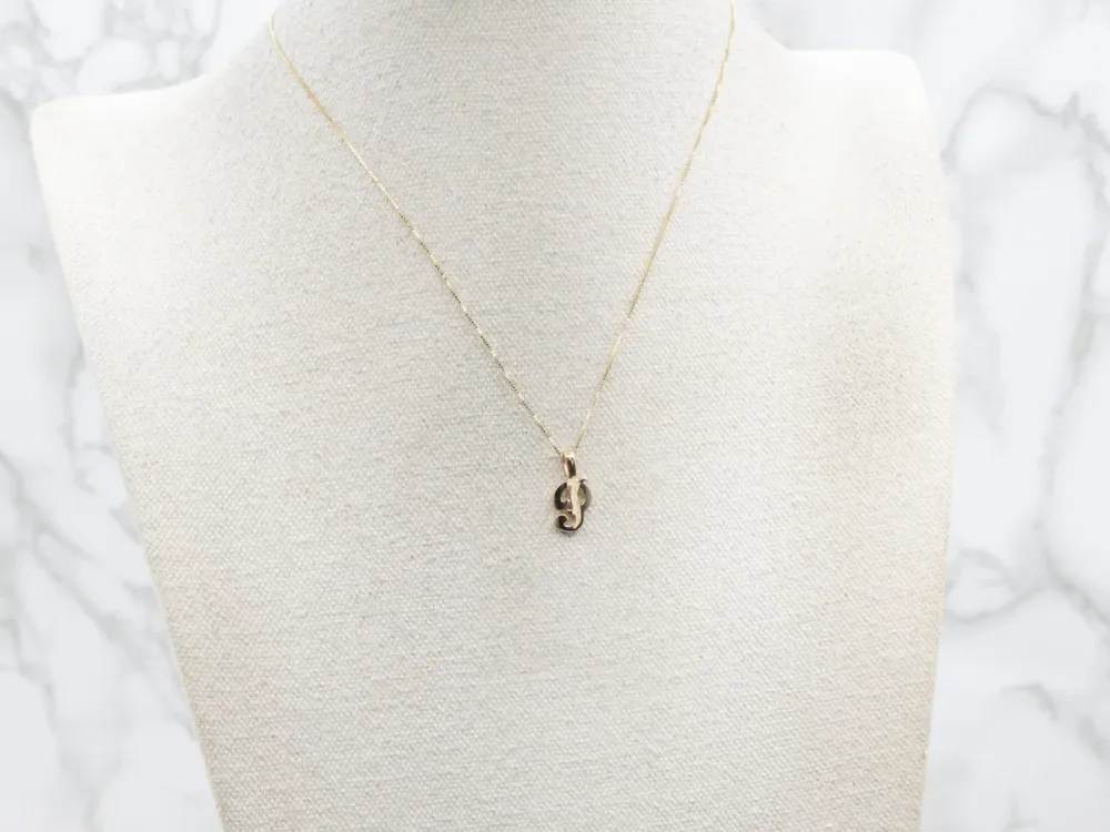 Goud Cursive Letter "P" Initial Pendant voor Garagegebruik