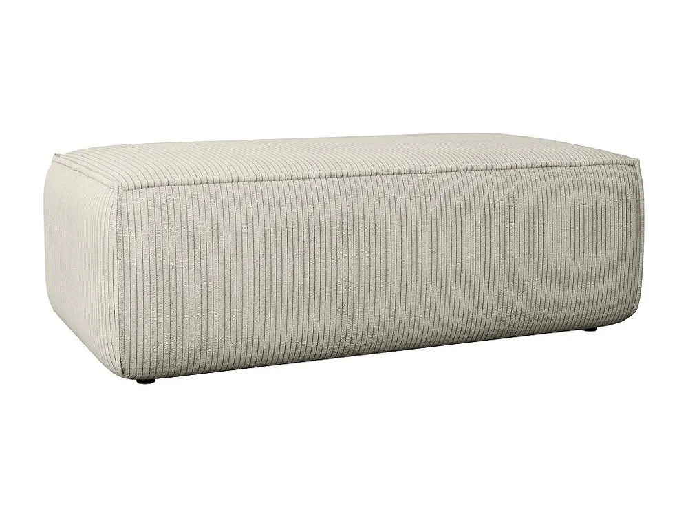 Rechthoekige poef van trendy lichtbruin ribfluweel AMELIA met Ingebouwde LED
