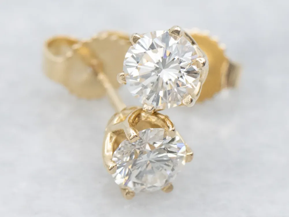 Diamond Crown Setting Stud Earrings