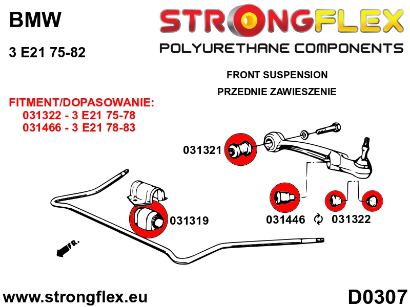 Front suspension bush kit SPORT - BMW > Serie 3 > I E21