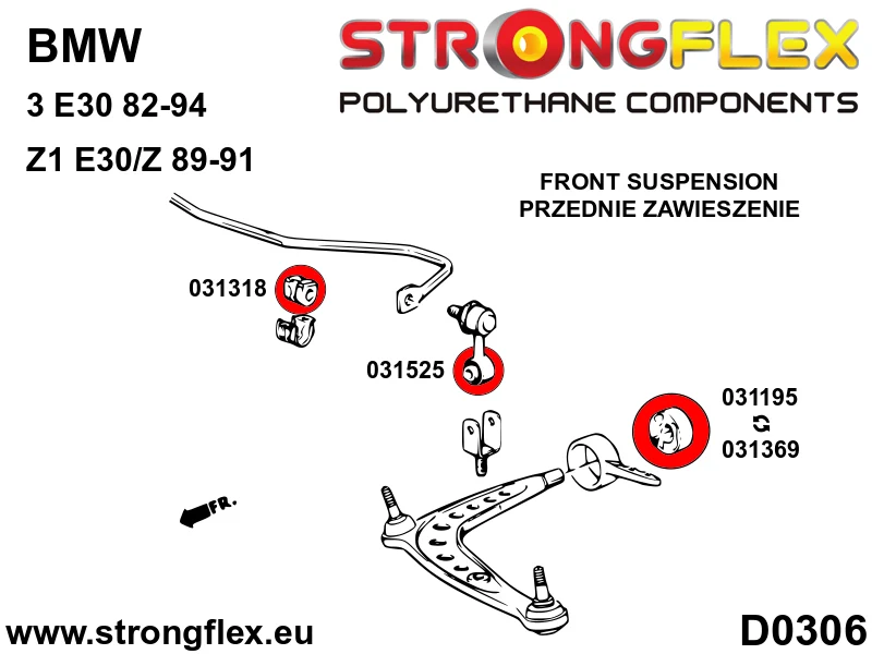 Full suspension polyurethane bush kit - BMW > Z1 E30/Z